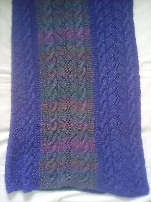 Hand Knitted Knee Blanket In Cable Pattern • £10