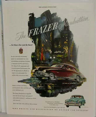 Original 1949 Frazer Manhattan Magazine Ad  • $7.59