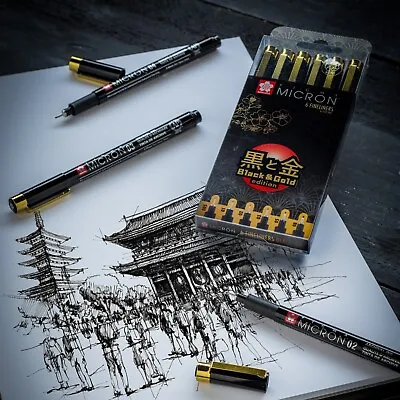 £7.99 • Buy Fineliner  Waterproof Sketching Drawing Fineliner Pens - Black Ink - 6 Set