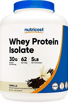 Nutricost Whey Protein Isolate (Vanilla) 5LBS - Isolate Protein Powder Non-GMO • $74.98