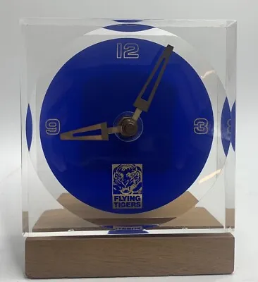 VTG Flying Tigers Military Airline USAF Desk Clock Award Acrylic Lucite 5  • $99.99
