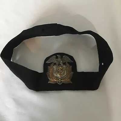 Vintage US Merchant Marine Cap/ Hat BADGE Emblem With BlackCloth Hat Band • $15