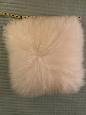 NWT 100% Real Mongolian Lamb Wool Pillow Cover Sheepskin Fur  16in  3 Availa • $33