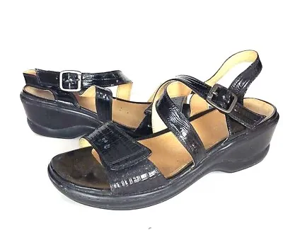 Michelle D Wedge Buckle Strap Open Toe Shoes Women’s Size 10M (W-139) • $49.95