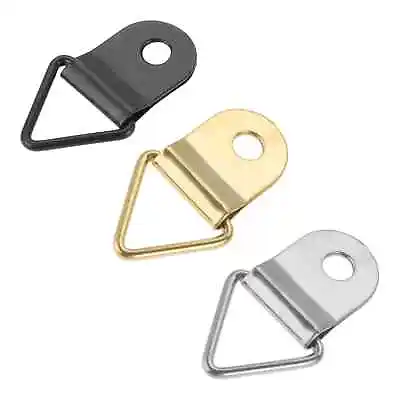 Picture Hanging Frame Hooks Triangle D Rings Hangers For Painting Photo Mirror • £2.60