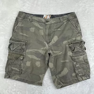 Ocean Pacific Camo Cargo Shorts Mens Size 36 Woodland Pattern Paratrooper • $18.59