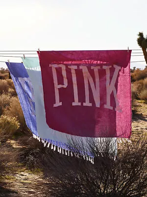 $14.99 • Buy New Victoria's Secret PINK Limited Edition Fringe Beach Blanket Throw Rare Gift