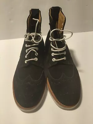 Mark McNairy New Amsterdam Men's Wingtip Suede Boots Black/White Size 6# (x212) • $45