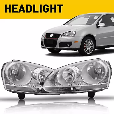 Fits 2005-2010 Volkswagen Jetta Sedan A5 Headlights Left Right Chrome Housing O • $119.99