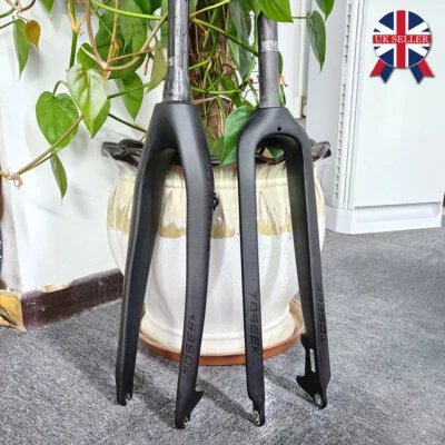 £76.99 • Buy TOSEEK Rigid Mountain Bike Fork 26/27.5/29  Carbon Fiber 1-1/8  Straight/Tapered