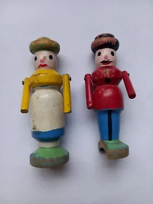 £49.99 • Buy Triang Noahs Ark Wooden  1950's Vintage Toys Mr & Mrs Dolly Peg Painted Figures.