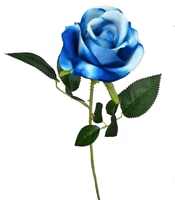 Artificial Single Rose Bud With Stem Silk Flowers Fake Bouquet Wedding PartyHome • £15.99