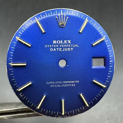 Genuine Vintage Rolex Pie Pan Blue Dial Datejust 1600 1601 1603 1570 36MM • $225