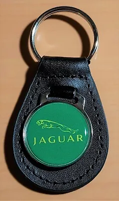 Jaguar Keyring Green Leather - Dimensions Emblem 29mm • $24.73