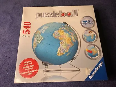 Puzzleball World Globe Sphere Ravensburger 3D Puzzle 540 Pieces With Stand • $21.24