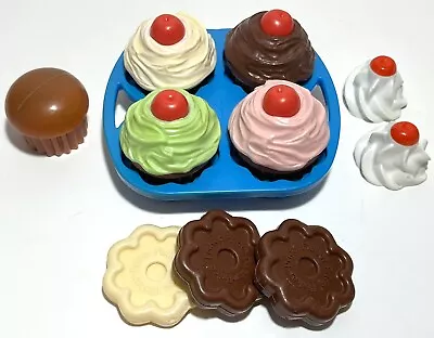 Vintage Fisher Price Fun With Food 1987 Cupcakes Cookies Tray Icing Cherry • $47