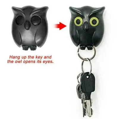 Night Owl Magnetic Wall Key Holder Keychain Hooks Hanging Key Will Open Eye UK • £4.90