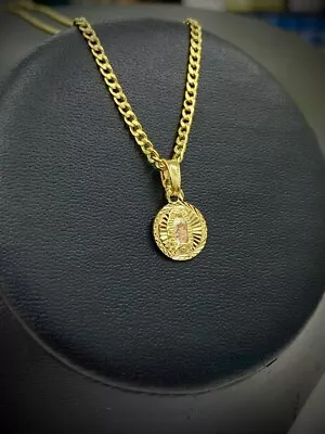 Cadena Y Medalla De La Virgencita De Guadalupe Para Mujer O Ninos Curb Necklace • $37.99