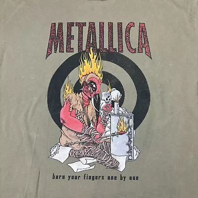 Vintage 1997 METALLICA Burn Your Fingers / Wild Things Band T-Shirt - Size L • $103.50