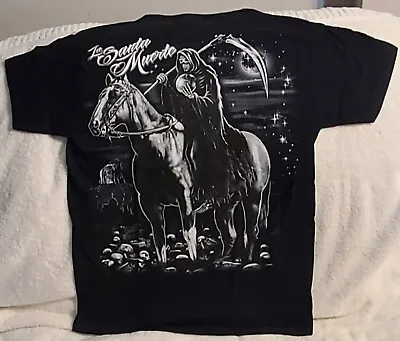 Grim Reaper Horse Scythe Graveyard Skulls Moon La Santa Muerte T-shirt Shirt • $11.37