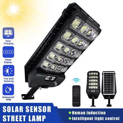 LED Solar Street Light Outdoor IP68 Dusk-to-Dawn Home Security Garden Road Lamp • £23.99