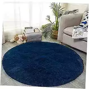 Area Rugs For Bedroom Living Room 4ft X 4ft Circle 4 Feet X 4 Feet Navy Blue • $35.45