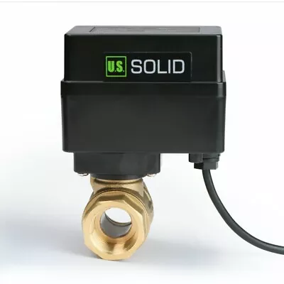 U.S. Solid Motorized Ball Valve With Indicator Lights 1/2 In Brass 9-36V N/O • $28.99