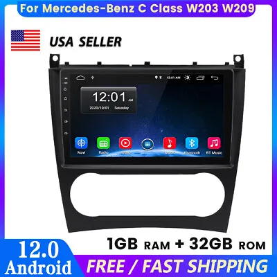 Android 12 Car Radio Head Unit GPS WIFI For Mercedes Benz C Class W203 C200 C230 • $139.99