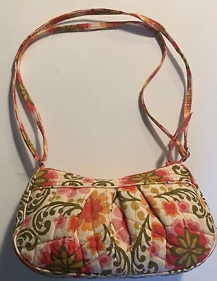 Vera Bradley Purse Bag Folkloric Retired Small Crossbody Orange/Pink/Green Zip • $9.85