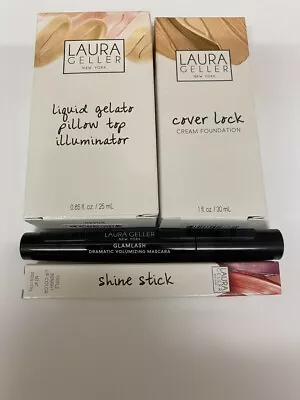 £11.75 • Buy Laura Geller 4 Piece Set,drama Lash Mascara-foundation- Lipstick- Illuminator