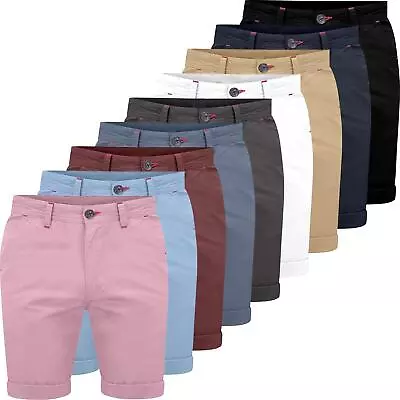 Mens Stretch Chino Shorts Slim Fit Cotton Spandex Half Pant Casual Designer New • £11.99