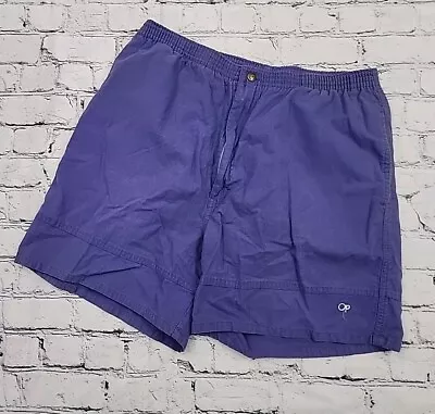 Vintage OP Ocean Pacific Purple Blue Chino Khaki Beach Surf Shorts Size XL • $29.95