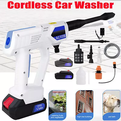 Cordless High Power Pressure Car Washer Jet Wash Car Patio Cleaner 1.5AH Battery • £23.79