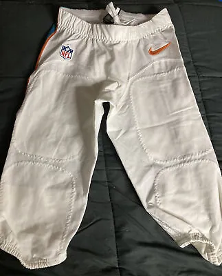 Nike Miami Dolphins Training Facility Cropped Pants Tie Waist Sz 36 White Mesh • $17.99