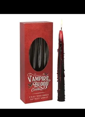 Set Of 8 Vampire Blood Taper Candles - Halloween Gothic #10 • £13.99