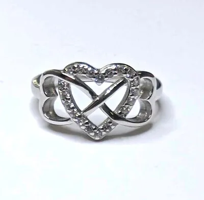 Infinity Heart CZ Promise Ring Sterling Silver NEW • $15.30