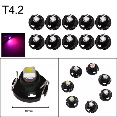 10x Pink T4 T4.2 Neo Wedge 1-SMD LED Cluster Instrument Dash Climate Bulbs • $8.99