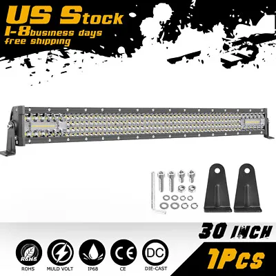 For UTV XP 30 Inch Qua-row LED Work Light Bar Combo Offroad Driving Truck 32/34  • $54.99