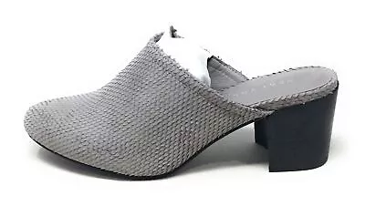 Very Volatile Womens Basque Heeled Sandal Mule Grey Leather Size 6 M US • $29.09