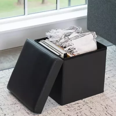 Collapsible Storage Ottoman Black • $19.09