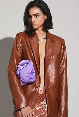 NWT $495 A.L.C.  Dakota  Faux Vegan Leather Relaxed Boyfriend Blazer Jacket 0 • $85