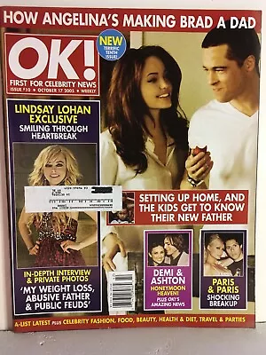 LINDSAY LOHAN - OK! Magazine #10 (Tabloid) (USA) - Oct 172005 - ANGELINA JOLIE • £12.05