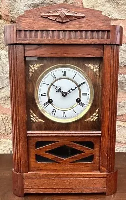 Carved Cased German Visible Swinging Pendulum 8-Day Striking Mantle Clock By HAC • £1124.41