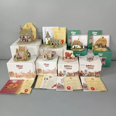 Lilliput Lane House Ornament Bundle X8 Chocolate Cottage Church Deeds Boxes -CP • £9.50