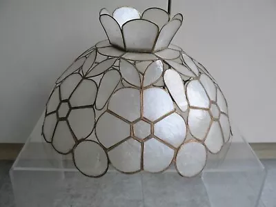 Vintage Capiz Shell Pendant Ceiling Light Shade With Crown • £34