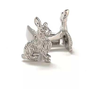 Silver Year Of The Rabbit Cufflinks Lucky Kind Virtuous Popular Bunny Cufflinks • $18.30