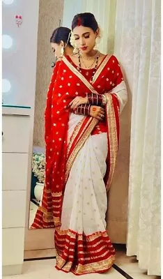 Saree Blouse Bollywood Wear New Sari Indian Party Designer Pakistani Wedding • $59.49