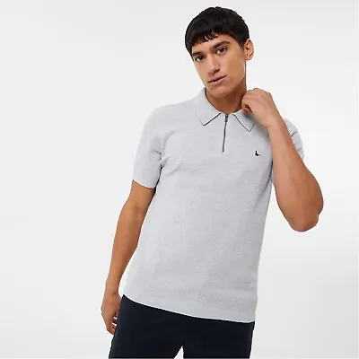 Jack Wills Mens Plain Zip Polo Shirt Top Short Sleeve Collared • £25