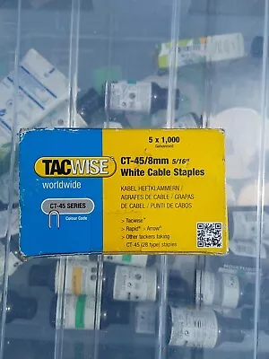 Tacwise CT-45/8mm White Cable Tacker Staples 5000 (5 X 1000 Packs) • £15.99