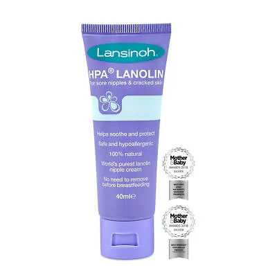 Lansinoh 40ml HPA Lanolin Nipple Cream Sore Cracked Nipples Natural Safe Care • £13.59